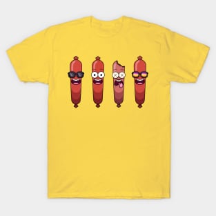 Funny Sausage Cartoon Sticker Pack T-Shirt